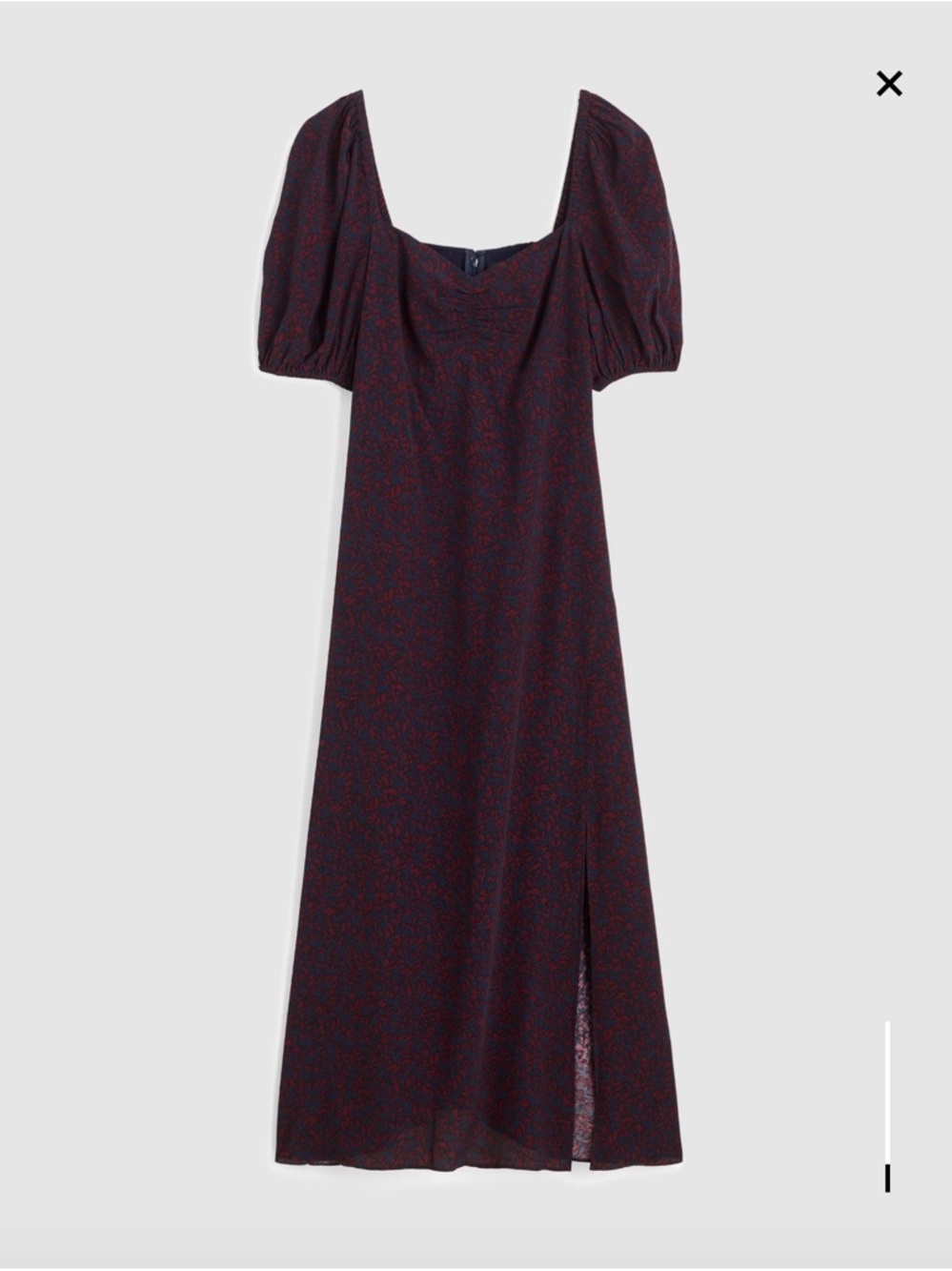 NWT Madewell Puff-Sleeve Sweetheart Midi Dress, 4